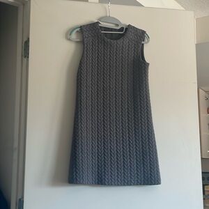 Cynthia Rowley Dark Gray Quilt Sleeveless Sweater Shift Dress XS